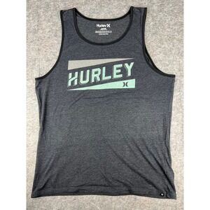 Hurley Mens Tank Top Charcoal Grey Graphic Logo Sleeveless Shirt XXL